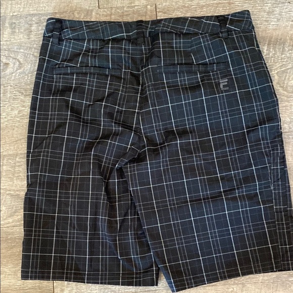 Fila Black and White Flat Front Shorts - Picture 6 of 8